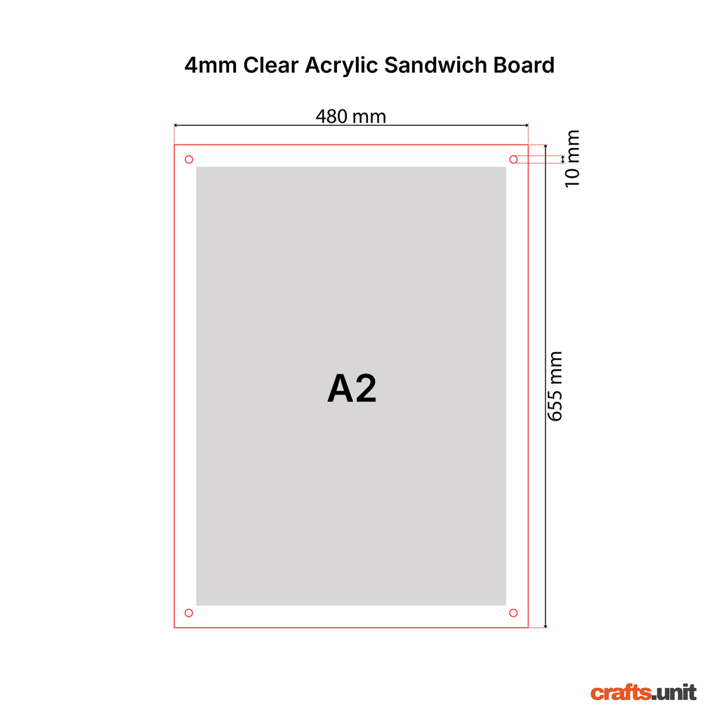 Acrylic Sandwich Board Panels | A5, A4, A3, and A2
