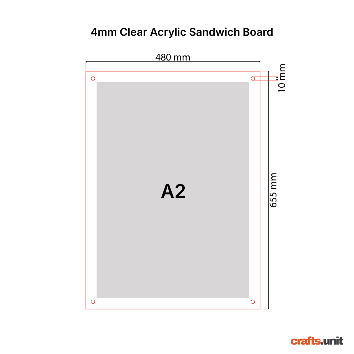 Acrylic Sandwich Board Panels | A5, A4, A3, and A2