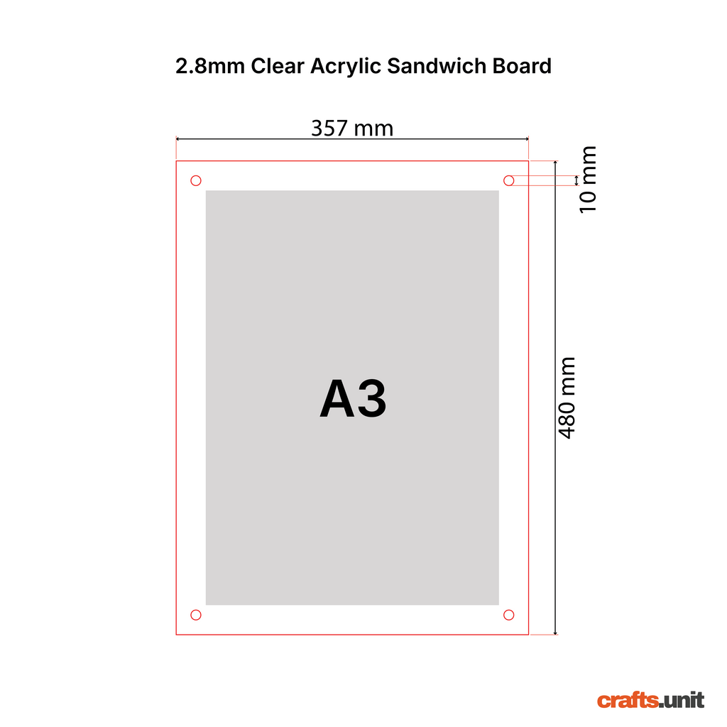 Acrylic Sandwich Board Panels | A5, A4, A3, and A2