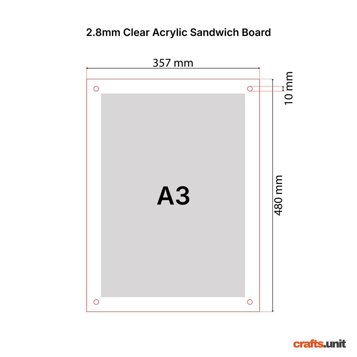 Acrylic Sandwich Board Panels | A5, A4, A3, and A2