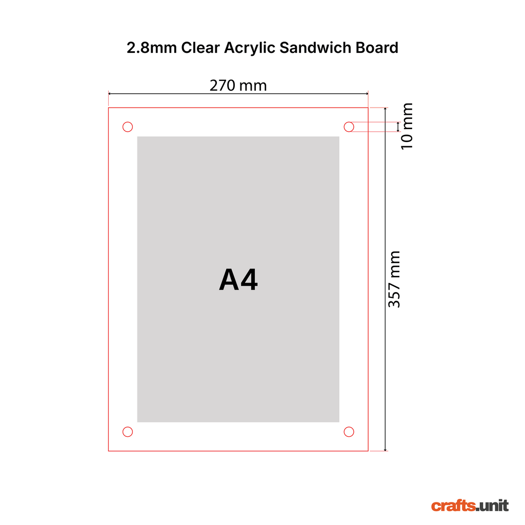 Acrylic Sandwich Board Panels | A5, A4, A3, and A2