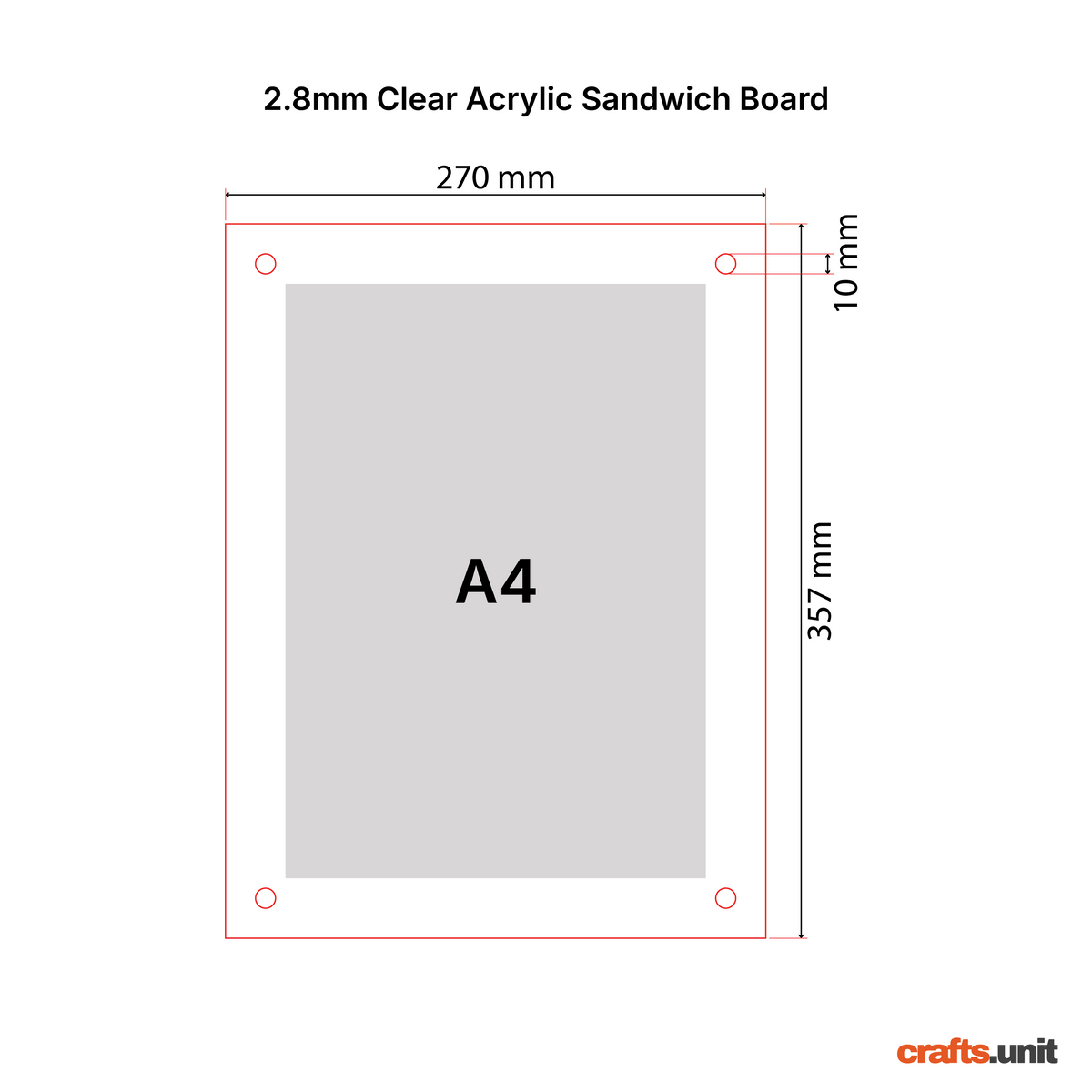 Acrylic Sandwich Board Panels | A5, A4, A3, and A2