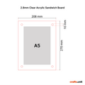 Acrylic Sandwich Board Panels | A5, A4, A3, and A2