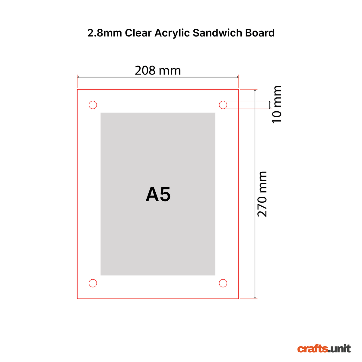 Acrylic Sandwich Board Panels | A5, A4, A3, and A2
