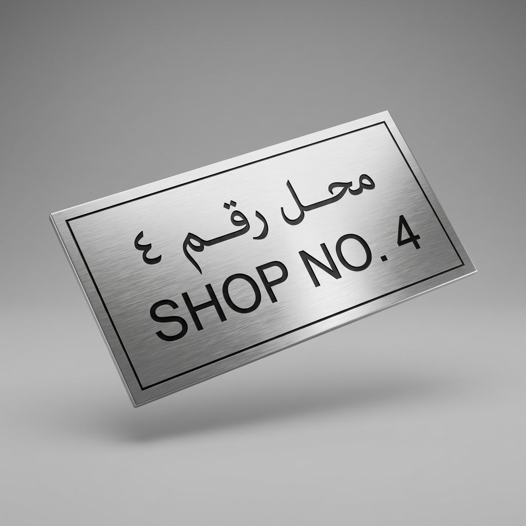 Silver Brush PVC Shop No. Label Sign