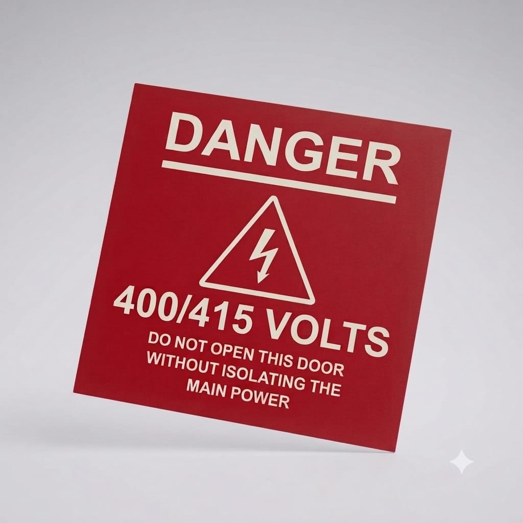 Danger Volts PVC Safety Laser Engraved Label