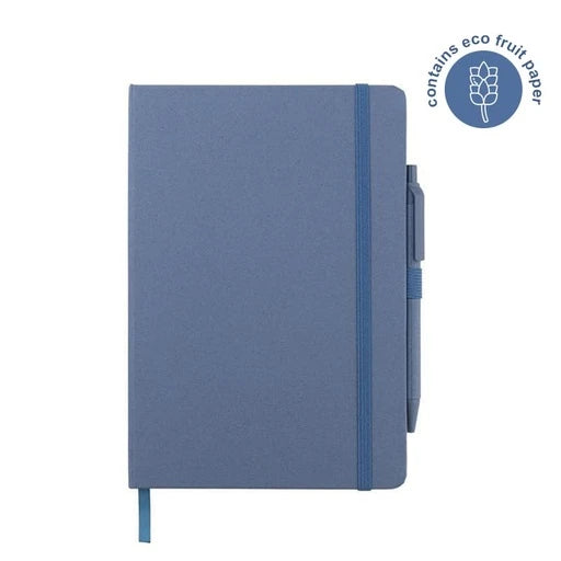 ABULA - eco-neutral® A5 Hard Cover Notebook & Pen Set-Blue-