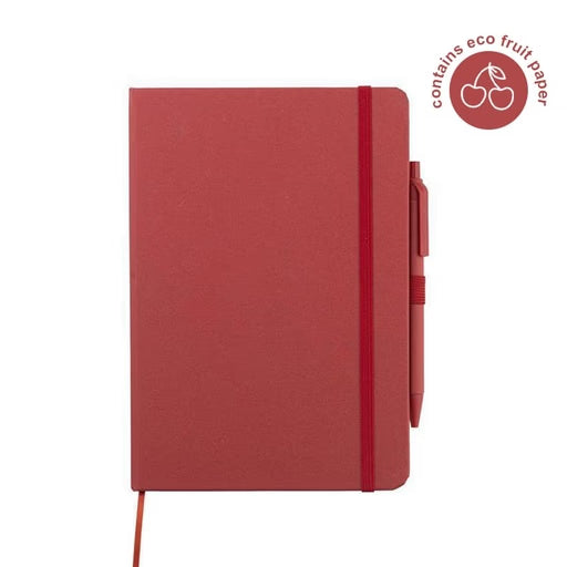 ABULA - eco-neutral® A5 Hard Cover Notebook & Pen Set-Ruby-