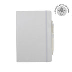 ABULA - eco-neutral® A5 Hard Cover Notebook & Pen Set-White-