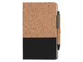 BORSA - eco-neutral A5 Cork Fabric Hard Cover Notebook and Pen Set-Black-
