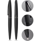 Cross ATX® Brushed Black with Machine-Turned Diamond Pattern Engraving with Polished Black PVD Appointments Ballpoint Pen (Blue Ink)