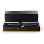 Cross ATX® Brushed Black with Machine-Turned Diamond Pattern Engraving with Polished Black PVD Appointments Ballpoint Pen (Blue Ink)