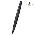 Cross ATX® Brushed Black with Machine-Turned Diamond Pattern Engraving with Polished Black PVD Appointments Ballpoint Pen (Blue Ink)