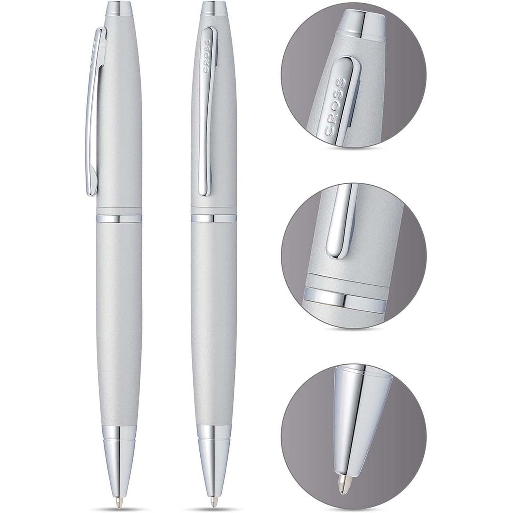 Cross Calais™ Satin Chrome with Polished Chrome Appointments Ballpoint Pen (Blue Ink)