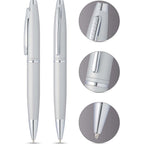 Cross Calais™ Satin Chrome with Polished Chrome Appointments Ballpoint Pen (Blue Ink)