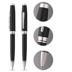 Cross Coventry Black Lacquer with Polished Chrome Appointments Ballpoint Pen (Blue Ink)