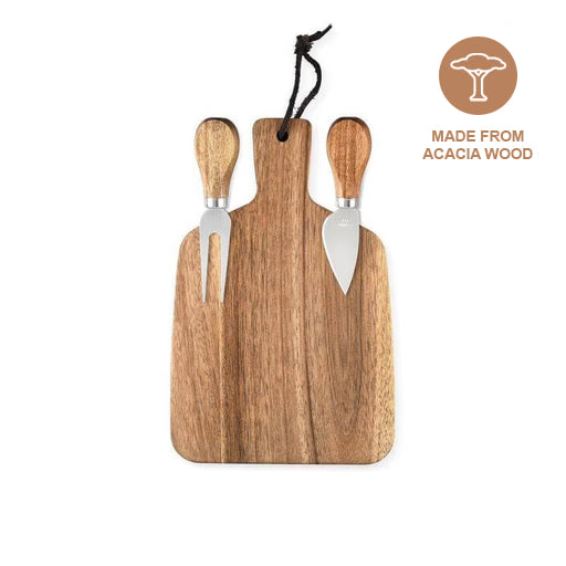 CUCINA - eco-neutral® Wooden Serving Board with 2 Knives-