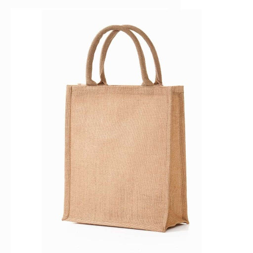 Eco-neutral Jute Shopping Bag-Beige-Horizontal-