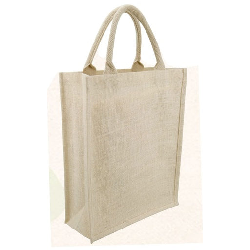 Eco-neutral Jute Shopping Bag-White-Horizontal-