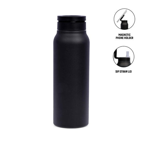 FERRO - Giftology Double Walled Vacuum Bottle with Mag Holder-Black-