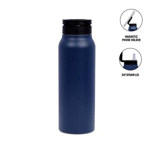 FERRO - Giftology Double Walled Vacuum Bottle with Mag Holder-Navy-