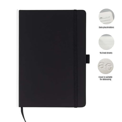 JURSI - Giftology A5 PU Notebook with Pen Loop-Black-
