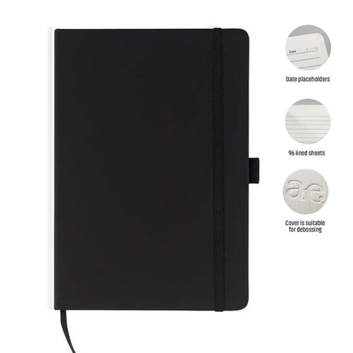 JURSI - Giftology A5 PU Notebook with Pen Loop-Black-