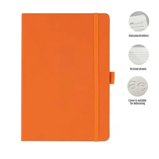 JURSI - Giftology A5 PU Notebook with Pen Loop-Orange-