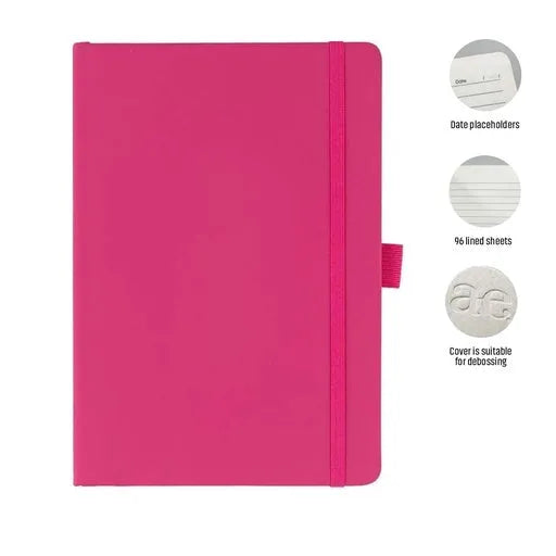 JURSI - Giftology A5 PU Notebook with Pen Loop-Pink-
