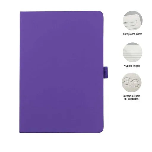JURSI - Giftology A5 PU Notebook with Pen Loop-Purple-