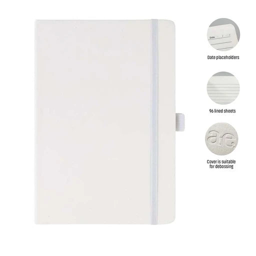 JURSI - Giftology A5 PU Notebook with Pen Loop-White-