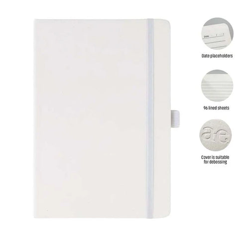 JURSI - Giftology A5 PU Notebook with Pen Loop-White-