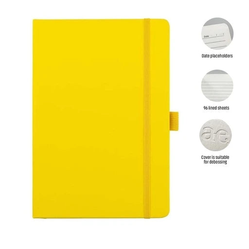 JURSI - Giftology A5 PU Notebook with Pen Loop-Yellow-