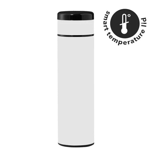 KOVEL - Giftology Double Walled Insulated Flask with Temperature Lid-White-