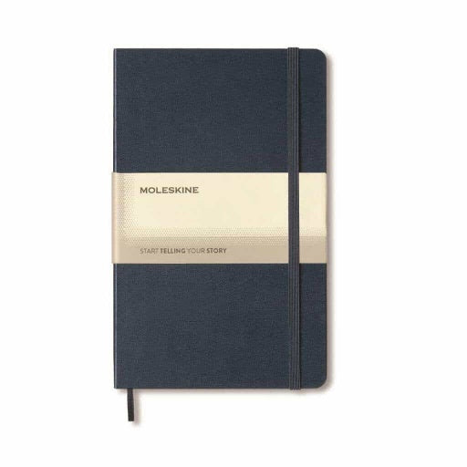 Moleskine Classic Hard Cover Large Ruled Notebook-Navy-