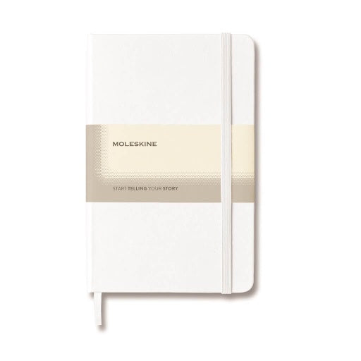Moleskine Classic Hard Cover Large Ruled Notebook-White-