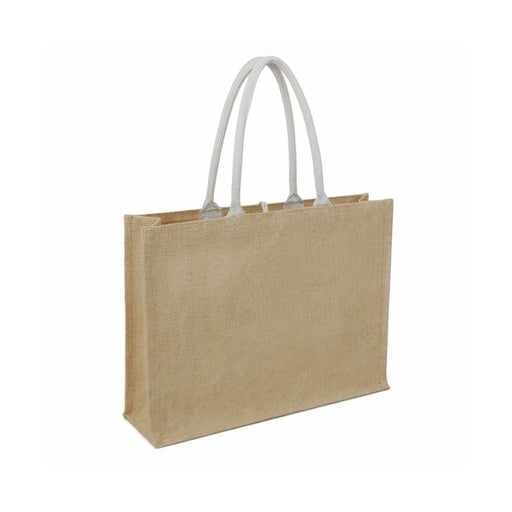 MONCLOVA - Jute Bag with Canvas Pocket - Natural-