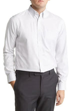Oxford - Santhome Men's Business Wrinkle-Free Formal Shirt-White-