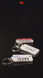 Video of showcasing license plate keychain