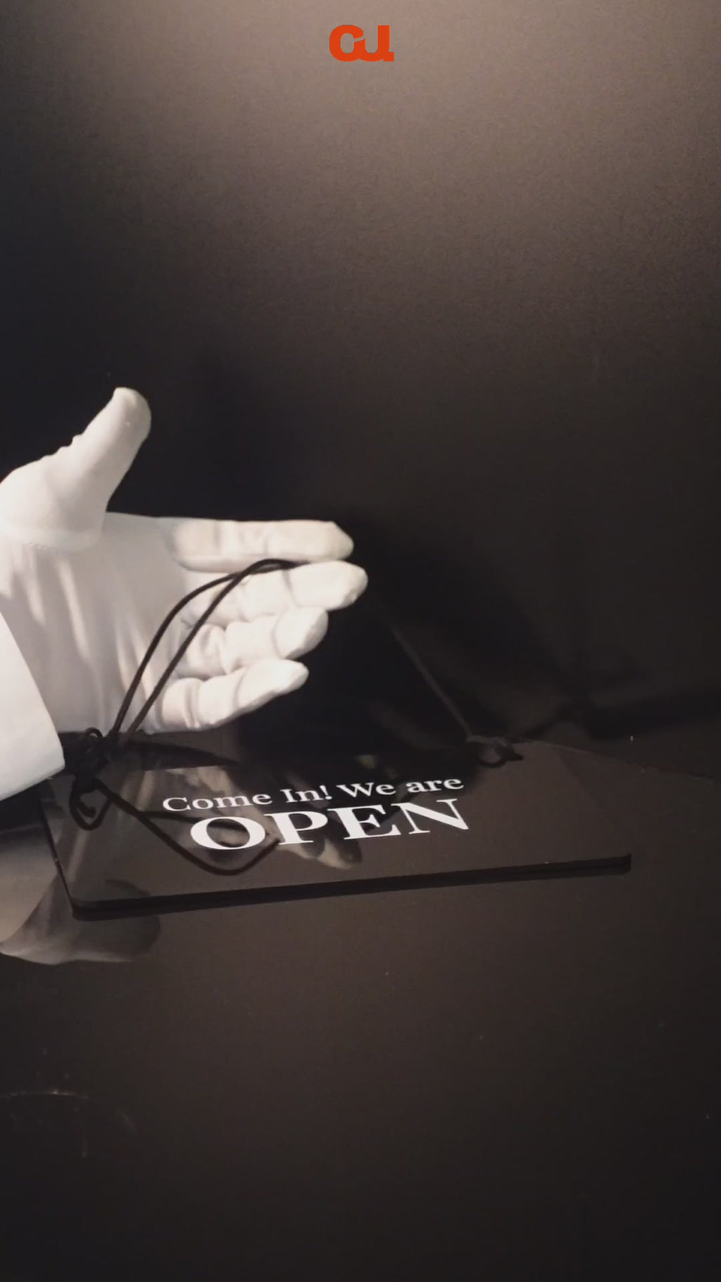 Open/Close Signage | 20 x 10 cm Black Acrylic