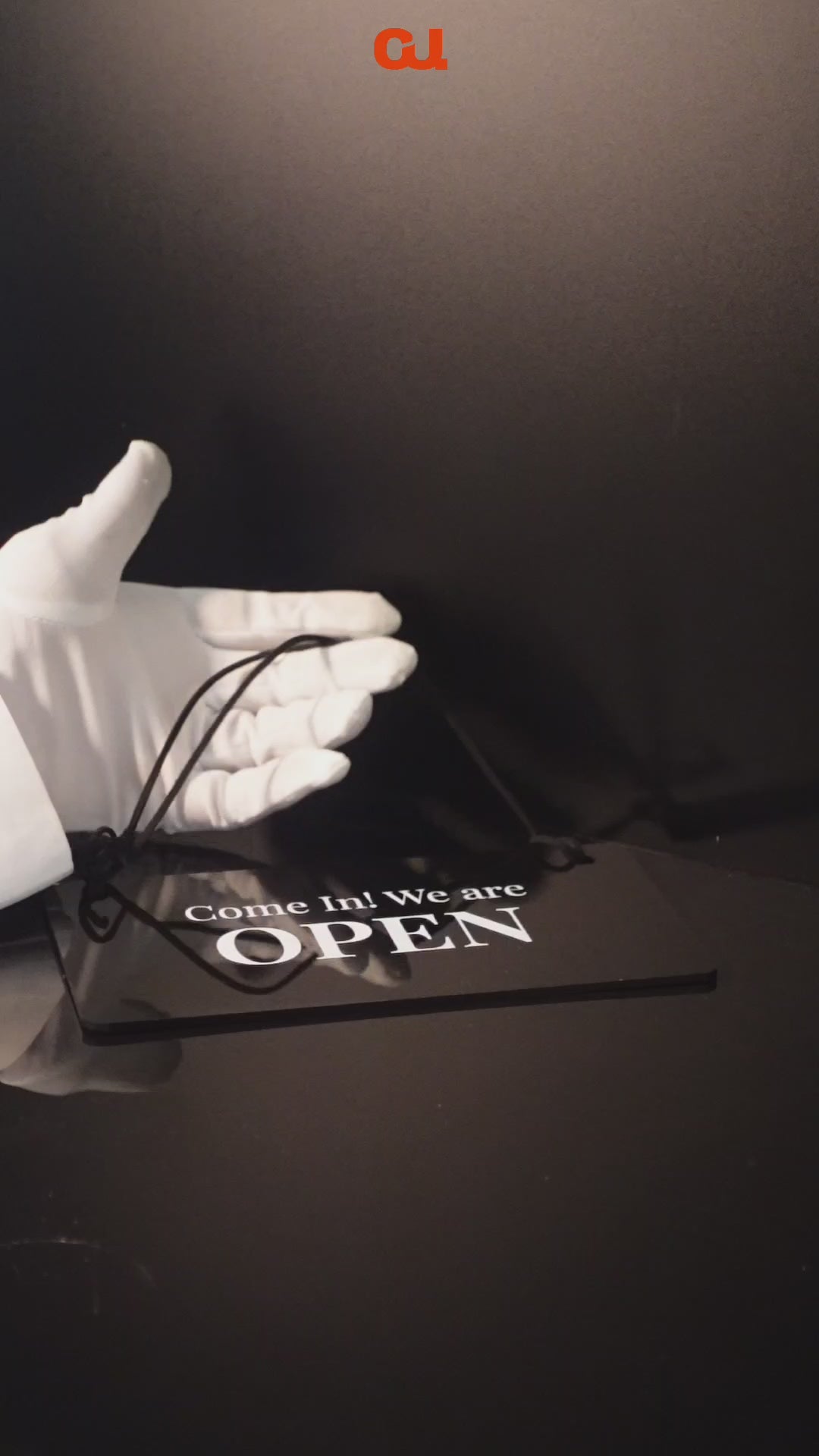 Open/Close Signage | 20 x 10 cm Black Acrylic