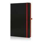 SUKH - SANTHOME A5 Hardcover Ruled Notebook Black-Orange-