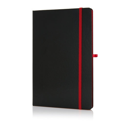 SUKH - SANTHOME A5 Hardcover Ruled Notebook Black-Red-