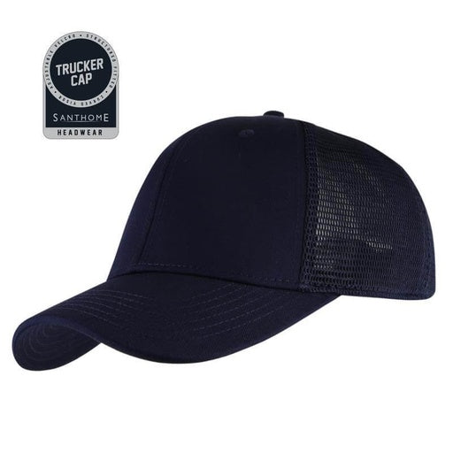 SWIFT - Santhome 6 Panel Trucker Cap-Navy Blue-