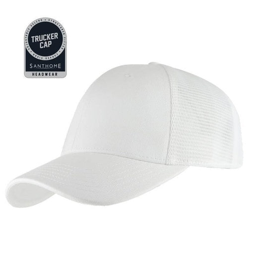 SWIFT - Santhome 6 Panel Trucker Cap-White-